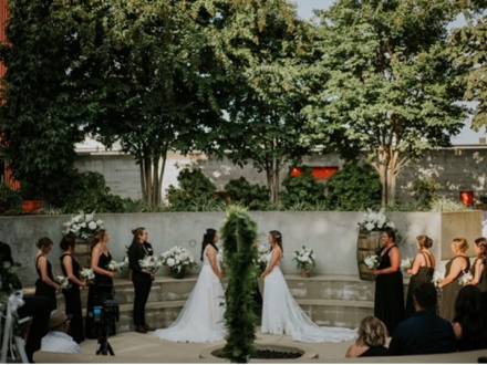Wedding Ceremony in Copper & Kings' Courtyard