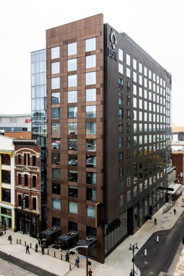 Exterior of Hotel Distil in downtown Louisville Kentucky