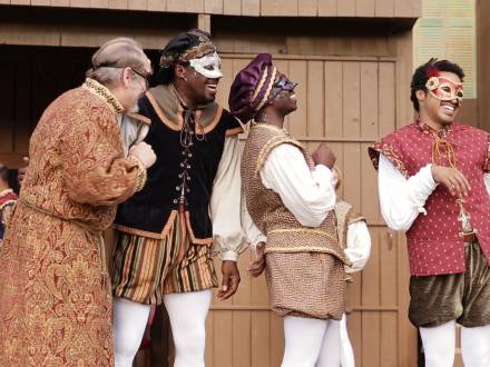 Kentucky Shakespeare actors perform a play at Central Park in Louisville